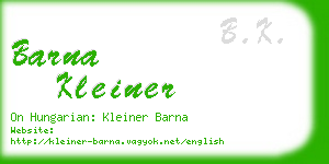 barna kleiner business card